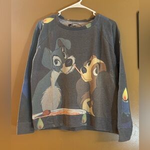 Disney Lady and The Tramp Faded Look Sweatshirt NWOT
